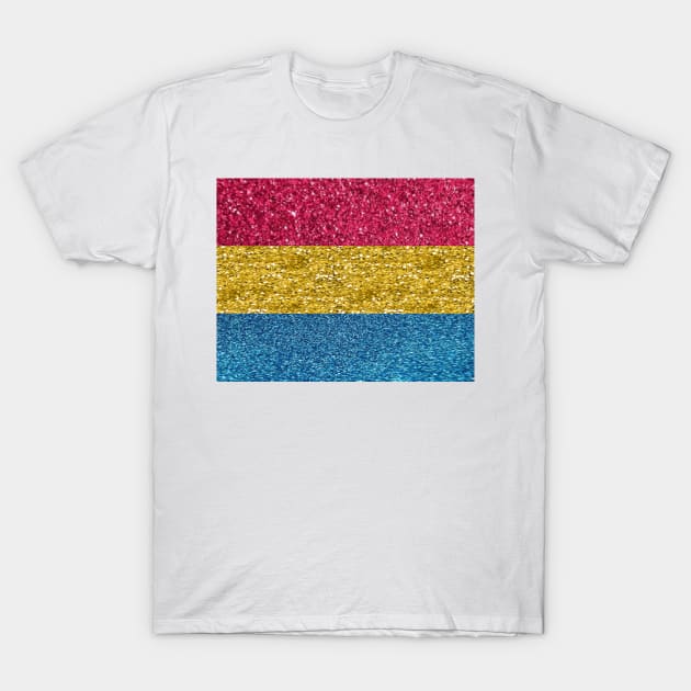 Pansexual Glitter Flag T-Shirt by ButterfliesT
